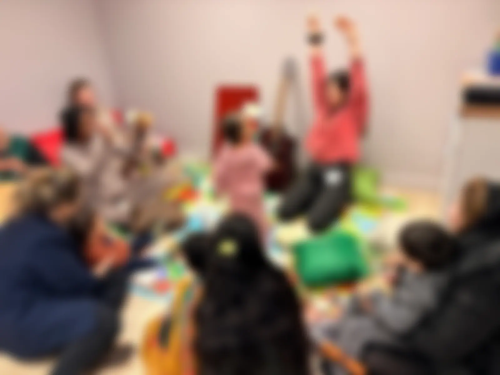 Music time with a guitar and shakers at Stay and Play